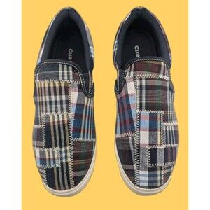 Club Room Tate Blue Madras Plaid Loafers Size 8.5 New In Box Casual Shoes